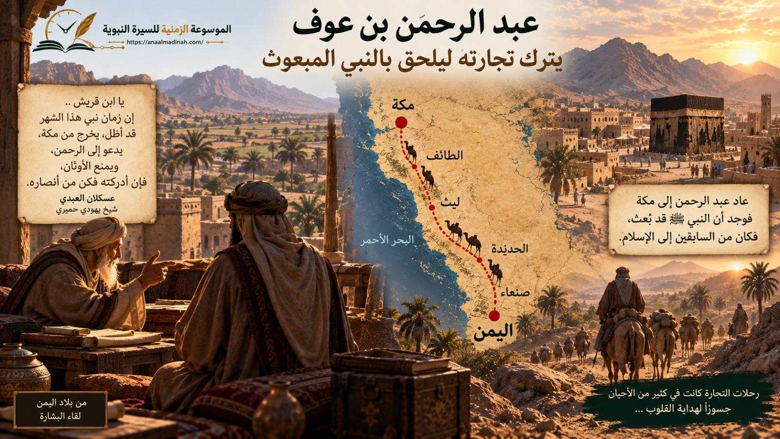 رحلة عبد الرحمن بن عوف لليمن ولقاؤه بالشيخ الحميري